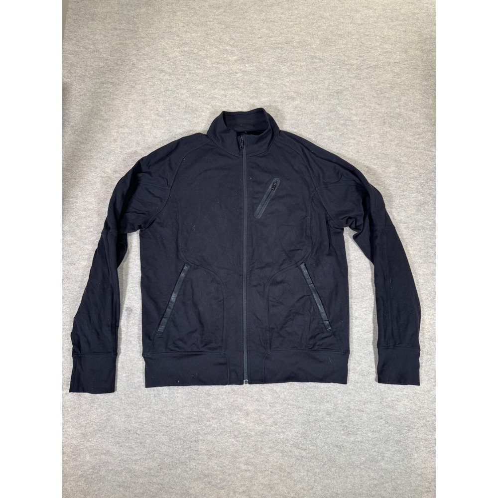 Lululemon Jacket Mens Large Black Cotton Blend Track Full Zip Athletic Running